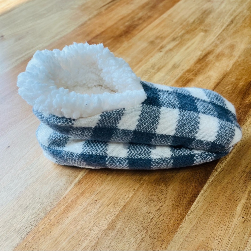Cozy Checkered Black and Grey Slippers 2 pairs